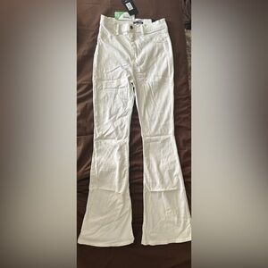 White wide leg jeans